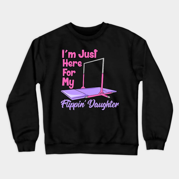 Proud Gymnast Mom of a Flippin Daughter Crewneck Sweatshirt by dilger